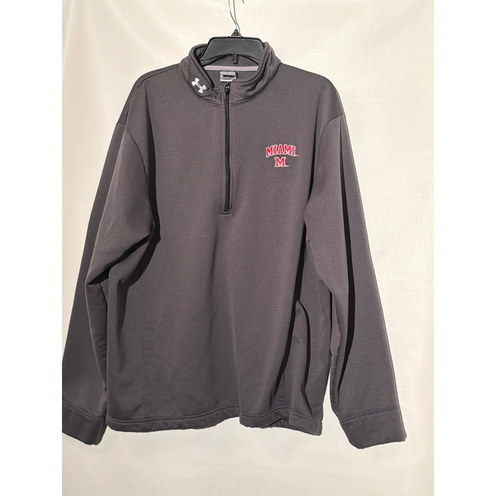 Under Armour Miami RedHawks Mens XL Gray Quarter Zip Pullover